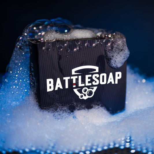 battle soap covered with bubbles